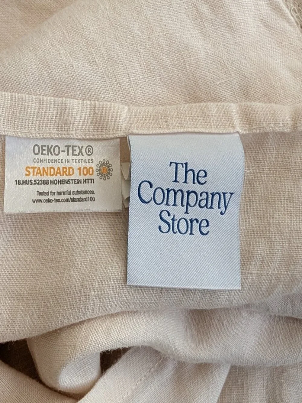 The Company Store Legends Hotel Premium Linen King Duvet & 2 Shams (Parchment) - Picture 7 of 9